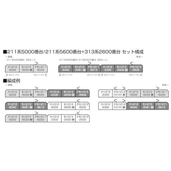 10-1861 211系5000番台(東海道本線) 3両セット – Central Line セントラルライン