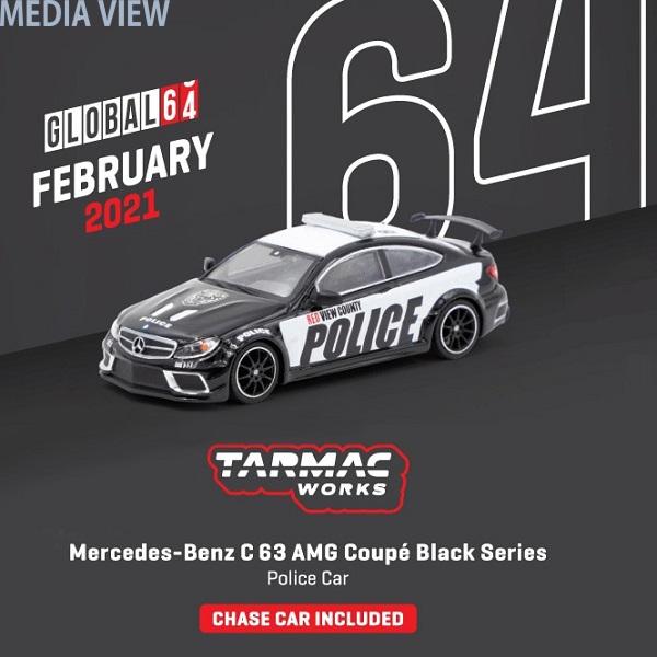 T64G-009-PC Mercedes-Benz C 63 AMG Coupe Black Series         Police Car (1/64 Scale)